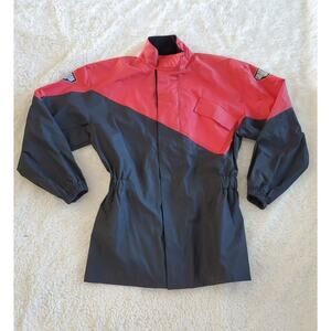 Vintage 1997 First Gear Motorcycle Rain Jacket UNISEX Size Medium Red Black